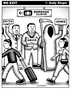 DEATH AWAITS PASSENGER by Andy Singer