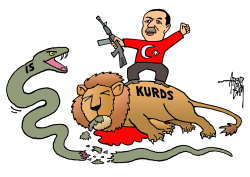 KURDS FIGHT AS LIONS AGAINST IS by Arend Van Dam