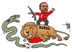 KURDS FIGHT AS LIONS AGAINST IS by Arend Van Dam