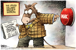 HILLARY PANIC BUTTON  by Rick McKee