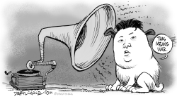 NORTH KOREA AND LOUD SPEAKERS by Daryl Cagle