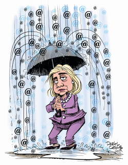 HILLARY EMAIL SCANDAL CLOUDBURST  by Daryl Cagle