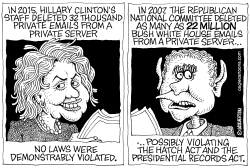 CLINTON VS BUSH EMAIL SCANDALS by Wolverton