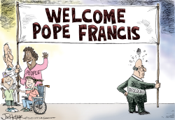 WELCOME POPE by Joe Heller
