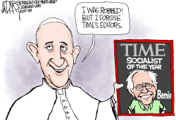 POPE FRANCIS AND BERNIE SANDERS by Jeff Darcy
