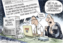 HILLARY EMAIL SPAM by Joe Heller