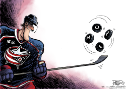 LOCAL OH - BLUE JACKETS JUGGLING  by Nate Beeler