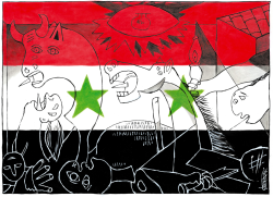 SYRIA FLAG GUERNICA by Michael Kountouris
