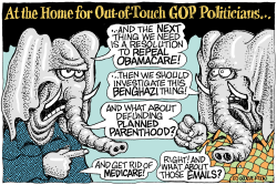 OUT-OF-TOUCH SENILE GOP  by Monte Wolverton