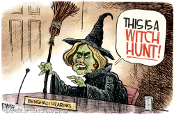 HILLARY WITCH HUNT  by Rick McKee