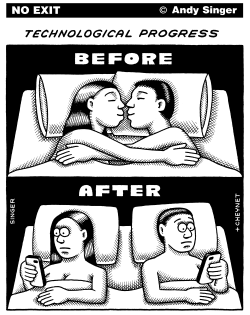 SMART PHONES AND ROMANCE by Andy Singer