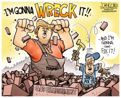 WRECK-IT DONALD AND FIX-IT JEB  by John Cole