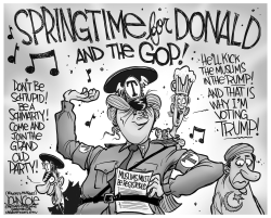 SPRINGTIME FOR DONALD BW by John Cole