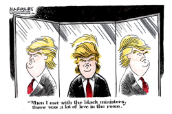 TRUMP MEETS BLACK MINISTERS COLOR by Jimmy Margulies