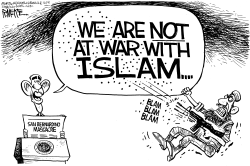 OBAMA ISLAM WAR by Rick McKee