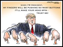 TRUMP BUTTON PUSHER by J.D. Crowe