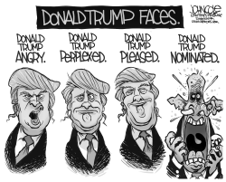 TRUMP FACES BW by John Cole