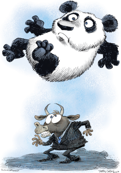 CHINA AND WALL STREET DROP  by Daryl Cagle
