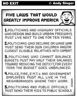 5 LAWS TO IMPROVE THE USA by Andy Singer