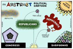 ABSTRACT POLITICAL CARTOON HORIZONTAL  by Andy Singer