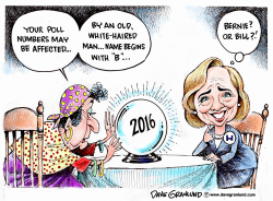 HILLARY POLL NUMBERS SLIP by Dave Granlund