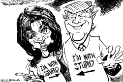 MISERY LOVES - TRUMP AND PALIN by Milt Priggee