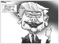 DONALD TRUMP LIPSTICK ON A PIG by Bill Day