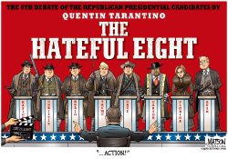 REPUBLICAN CANDIDATES DEBATE IN THE HATEFUL EIGHT- by R.J. Matson
