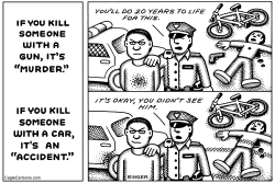 KILLING WITH CARS HORIZONTAL by Andy Singer