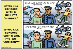 Killing With Cars horizontal color by Andy Singer