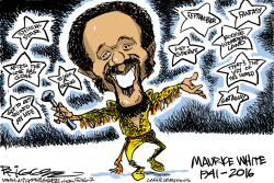 MAURICE WHITE -RIP by Milt Priggee
