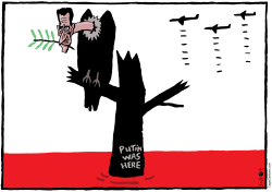 SYRIA, BOMBING CONTINUES by Schot