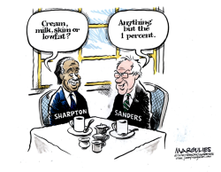SHARPTON AND SANDERS  by Jimmy Margulies