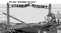 THE DAILY PALESTINIAN HOLOCAUST BW by Emad Hajjaj
