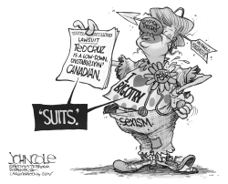 TRUMP'S SUITS BW by John Cole