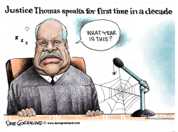 JUSTICE THOMAS SPEAKS by Dave Granlund
