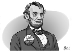 LINCOLN LAMENTS THE END OF THE GOP by R.J. Matson