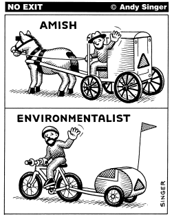 AMISH AND ENVIRONMENTALIST by Andy Singer