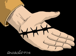 HAND OF AN IMMIGRANT/MANOS DE UN INMIGRANTE by Arcadio Esquivel