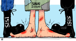 SINAI BETWEEN ISIS  SISI by Emad Hajjaj