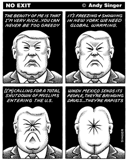 DONALD TRUMP MORPHS INTO ASS by Andy Singer