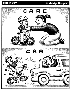 CARE VERSUS CAR by Andy Singer