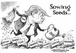TRUMP SOWING SEEDS by Dave Granlund