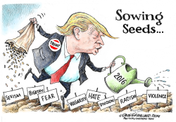 TRUMP SOWING SEEDS  by Dave Granlund