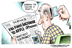 FBI OPENS APPLE IPHONE  by Dave Granlund