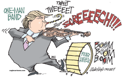 ONE MAN BAND TRUMP  by Mike Keefe