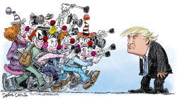 DONALD TRUMP AND THE MEDIA CIRCUS  by Daryl Cagle