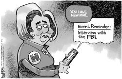 HILLARY EMAIL REMINDER by Rick McKee