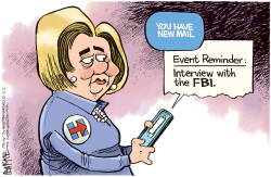 HILLARY EMAIL REMINDER  by Rick McKee