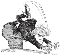 WISCONSIN TRIPS UP TRUMP by Daryl Cagle